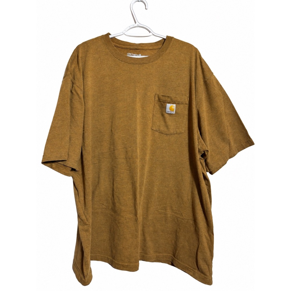 Carhartt Mens K87 Loose Fit Pocket T-Shirt 3XL Oiled Walnut Heather Workwear Tee